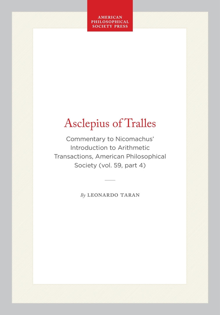Cover image for Asclepius of Tralles ISBN 9781422375747
